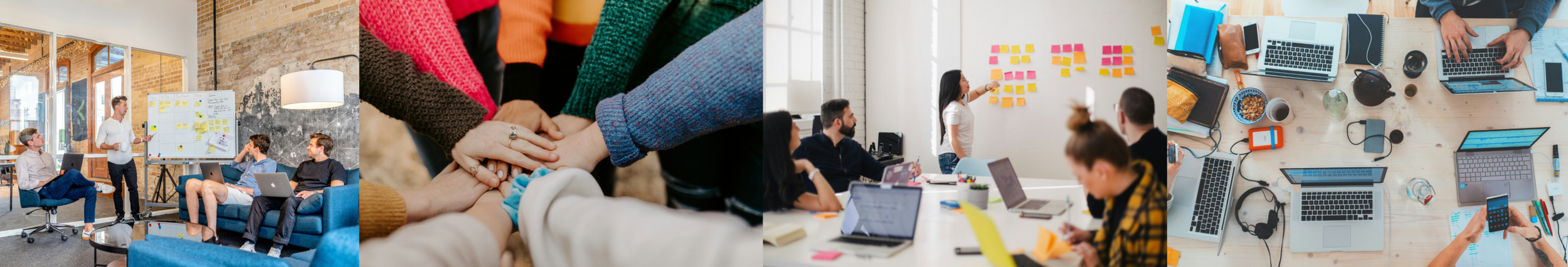 Multiple images of teamwork